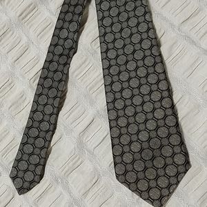 Empire Necktie Grey Black Blue Geometric Design